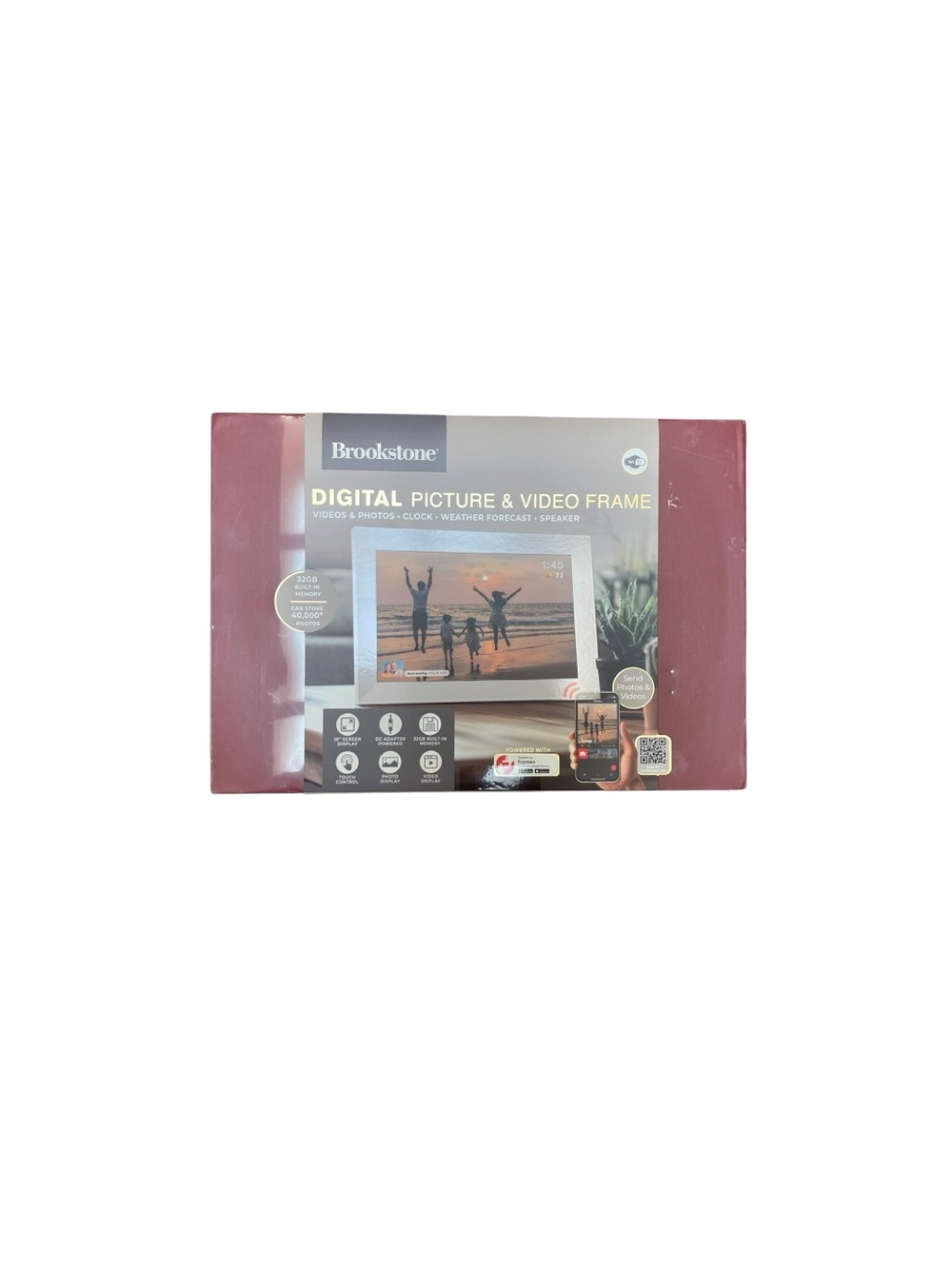 Brookstone 10” WiFi Digital Picture & Video Frame 32GB Touchscreen NEW in Box